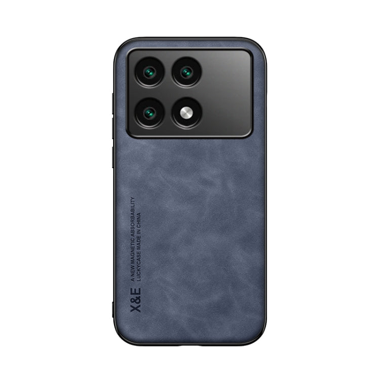 For Xiaomi Redmi K70 Skin Feel Magnetic Leather Back Phone Case(Blue) - Xiaomi Cases by PMC Jewellery | Online Shopping South Africa | PMC Jewellery | Buy Now Pay Later Mobicred
