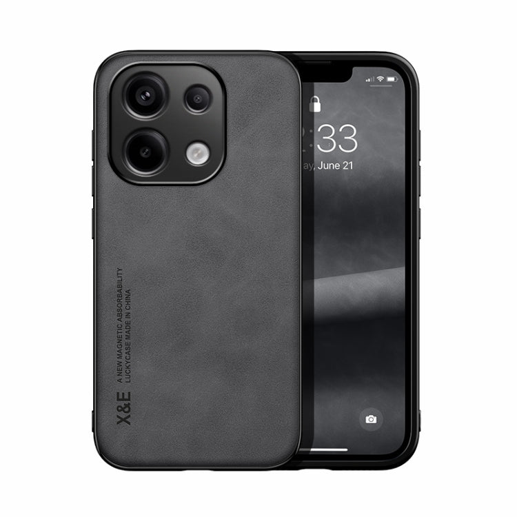 For Xiaomi Redmi Note 13 Pro 4G Skin Feel Magnetic Leather Back Phone Case(Dark Grey) - Note 13 Pro Cases by PMC TechLife | Online Shopping South Africa | PMC TechLife | Buy Now Pay Later Mobicred