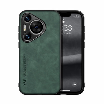 For Huawei Pura 70 Pro Skin Feel Magnetic Leather Back Phone Case(Green) - Huawei Cases by PMC Jewellery | Online Shopping South Africa | PMC Jewellery | Buy Now Pay Later Mobicred