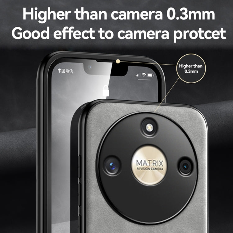 For Honor 100 Pro Skin Feel Magnetic Leather Back Phone Case(Light Grey) - Honor Cases by PMC TechLife | Online Shopping South Africa | PMC TechLife