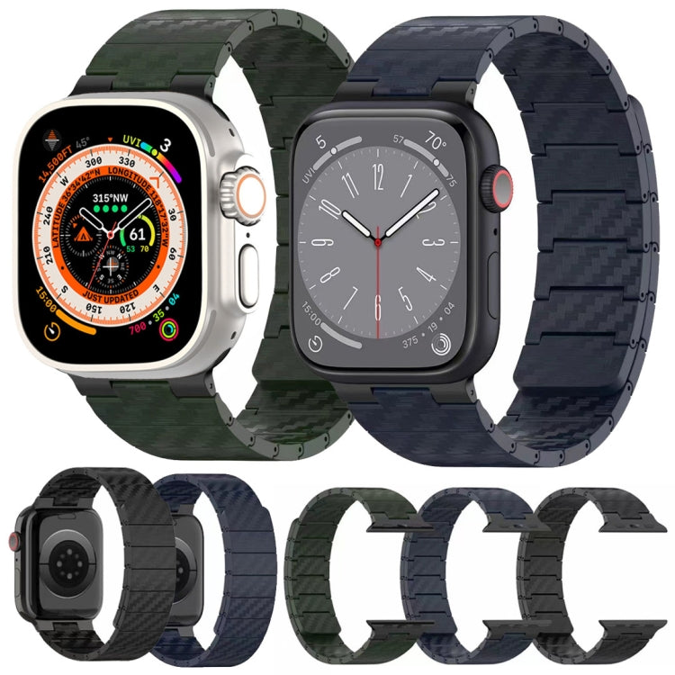 For Apple Watch SE 2023 44mm Carbon Fiber Magnetic Loop Watch Band(Midnight Blue) - free shipping - PMC TechLife - Order now!
