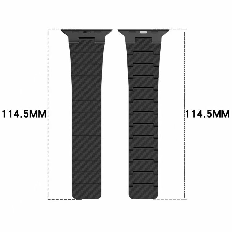 For Apple Watch SE 2023 40mm Carbon Fiber Magnetic Loop Watch Band(Black) - Watch Bands by PMC TechLife | Online Shopping South Africa | PMC TechLife