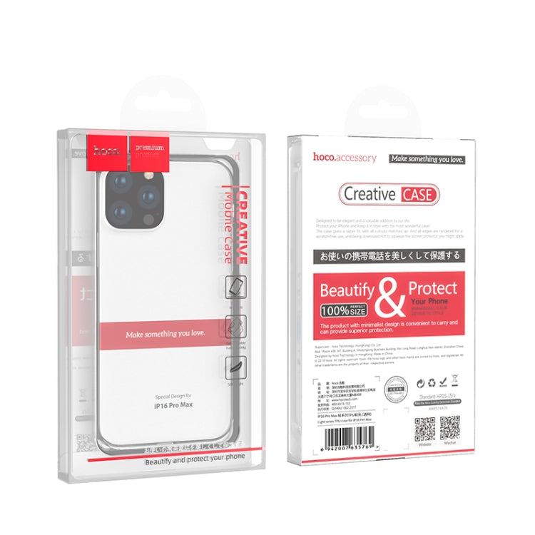 For iPhone 16 Pro Max hoco Light Series Soft TPU Phone Case(Transparent) - iPhone 16 Pro Max Cases by hoco | Online Shopping South Africa | PMC Jewellery | Buy Now Pay Later Mobicred