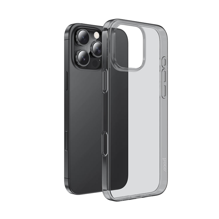 For iPhone 16 Pro hoco Light Series Soft TPU Phone Case(Transparent Black) - iPhone 16 Pro Cases by hoco | Online Shopping South Africa | PMC Jewellery | Buy Now Pay Later Mobicred