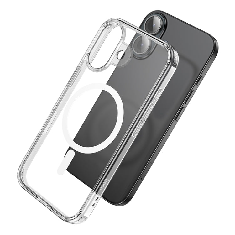 For iPhone 16 hoco MagSafe Magnetic Series Airbag Shockproof Phone Case(Transparent) - iPhone 16 Cases by hoco | Online Shopping South Africa | PMC Jewellery | Buy Now Pay Later Mobicred