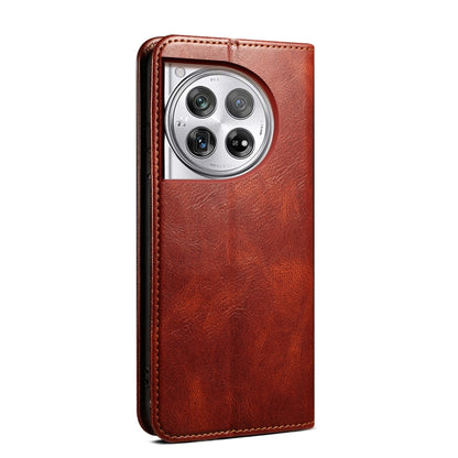 For OnePlus 12 Oil Wax Crazy Horse Texture Leather Phone Case(Brown) - OnePlus Cases by PMC Jewellery | Online Shopping South Africa | PMC Jewellery