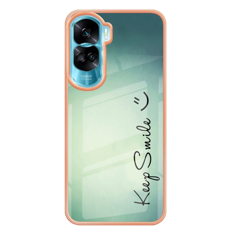 For Honor 90 Lite 5G Electroplating Marble Dual-side IMD Phone Case(Smile) - Honor Cases by PMC TechLife | Online Shopping South Africa | PMC TechLife | Buy Now Pay Later Mobicred