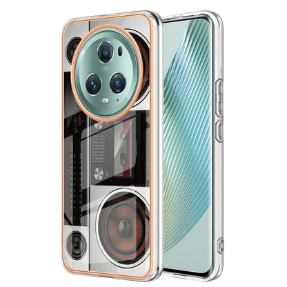 For Honor Magic 5 Pro Electroplating Marble Dual-side IMD Phone Case(Retro Radio) - Honor Cases by PMC Jewellery | Online Shopping South Africa | PMC Jewellery | Buy Now Pay Later Mobicred