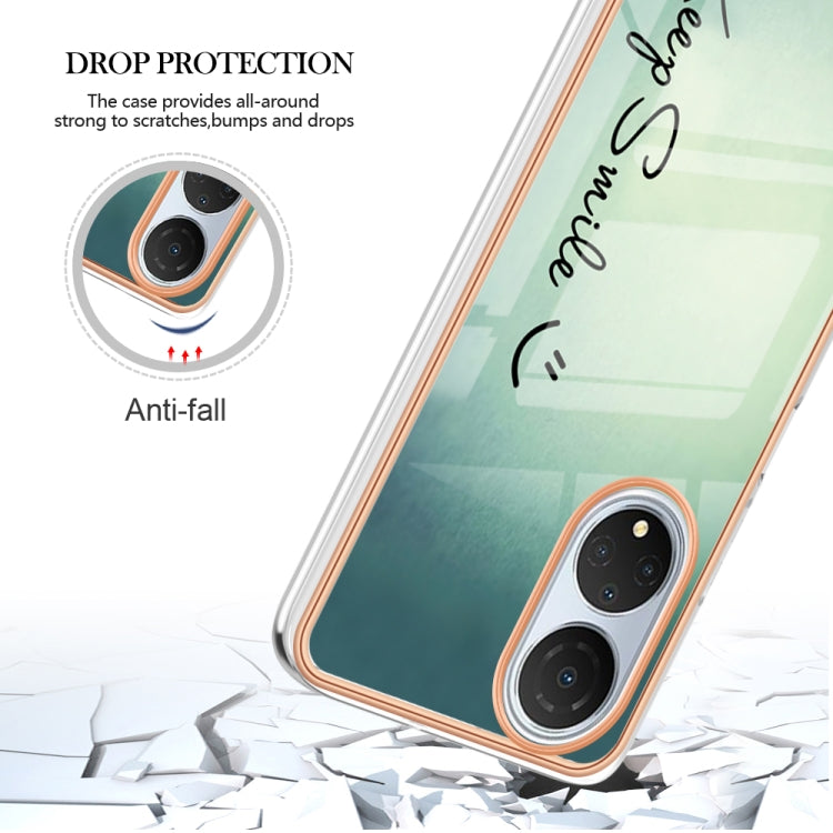 For Honor X7 Electroplating Marble Dual-side IMD Phone Case(Smile) - Honor Cases by PMC TechLife | Online Shopping South Africa | PMC TechLife | Buy Now Pay Later Mobicred