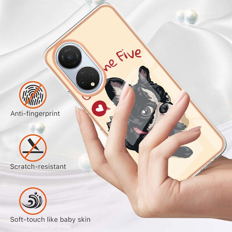 For Honor X7 Electroplating Marble Dual-side IMD Phone Case(Lucky Dog) - Honor Cases by PMC TechLife | Online Shopping South Africa | PMC TechLife | Buy Now Pay Later Mobicred