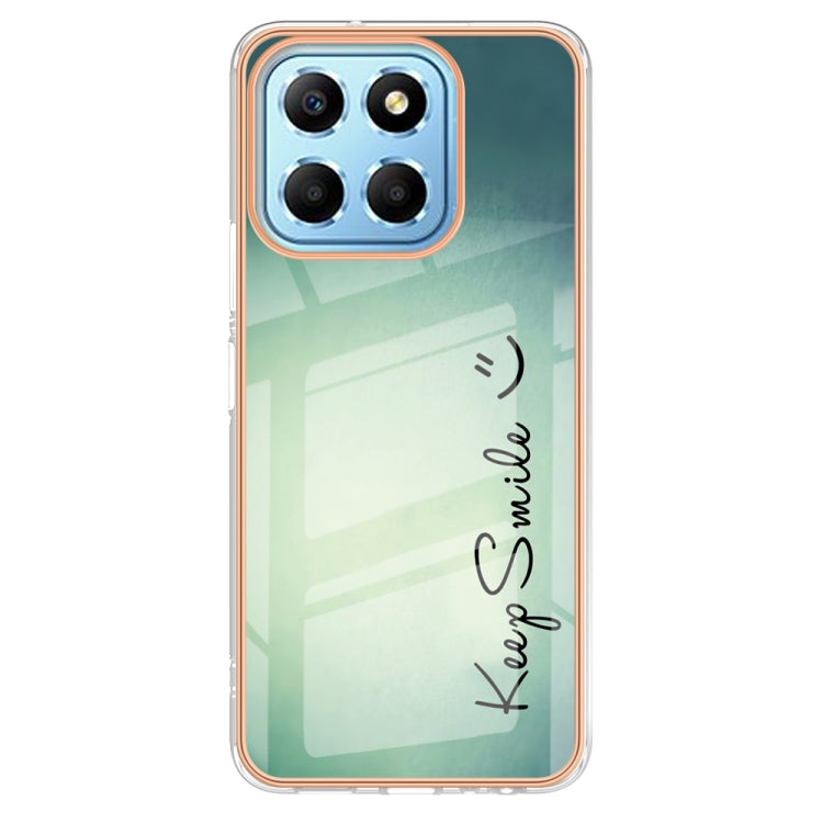 For Honor X8 5G / X6 4G Electroplating Marble Dual-side IMD Phone Case(Smile) - Honor Cases by PMC TechLife | Online Shopping South Africa | PMC TechLife | Buy Now Pay Later Mobicred