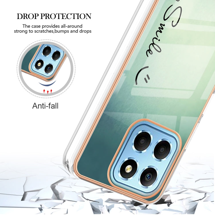 For Honor X8 5G / X6 4G Electroplating Marble Dual-side IMD Phone Case(Smile) - Honor Cases by PMC TechLife | Online Shopping South Africa | PMC TechLife | Buy Now Pay Later Mobicred
