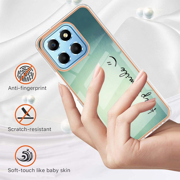 For Honor X8 5G / X6 4G Electroplating Marble Dual-side IMD Phone Case(Smile) - Honor Cases by PMC TechLife | Online Shopping South Africa | PMC TechLife | Buy Now Pay Later Mobicred