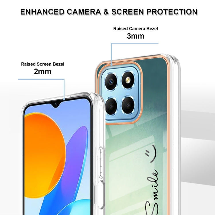 For Honor X8 5G / X6 4G Electroplating Marble Dual-side IMD Phone Case(Smile) - Honor Cases by PMC TechLife | Online Shopping South Africa | PMC TechLife | Buy Now Pay Later Mobicred