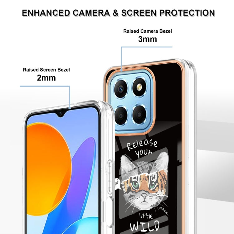 For Honor X8 5G / X6 4G Electroplating Marble Dual-side IMD Phone Case(Natural Growth) - Honor Cases by PMC TechLife | Online Shopping South Africa | PMC TechLife | Buy Now Pay Later Mobicred