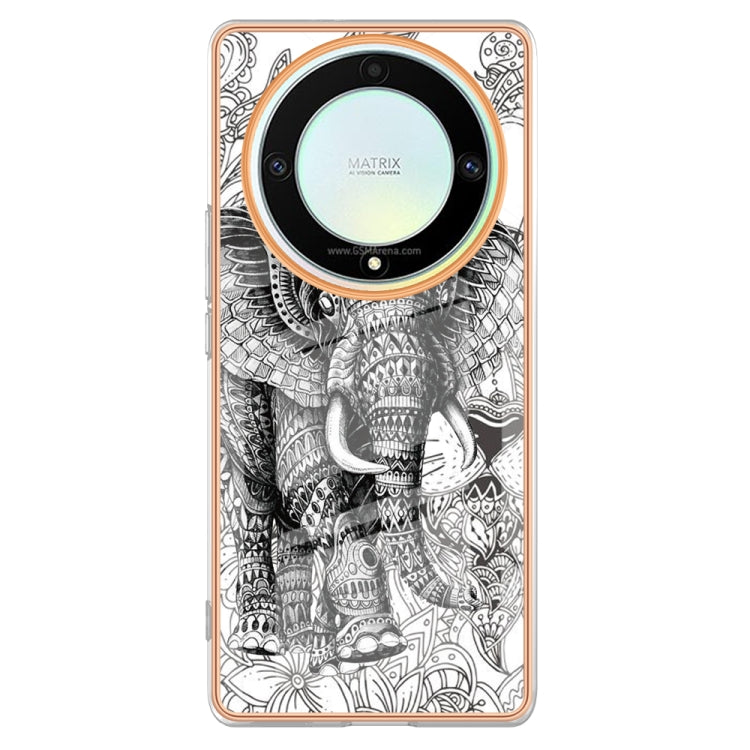 For Honor X9a / Magic5 Lite Electroplating Marble Dual-side IMD Phone Case(Totem Elephant) - Honor Cases by PMC TechLife | Online Shopping South Africa | PMC TechLife | Buy Now Pay Later Mobicred