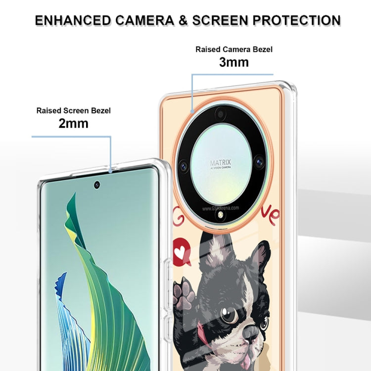 For Honor X9a / Magic5 Lite Electroplating Marble Dual-side IMD Phone Case(Lucky Dog) - Honor Cases by PMC TechLife | Online Shopping South Africa | PMC TechLife | Buy Now Pay Later Mobicred