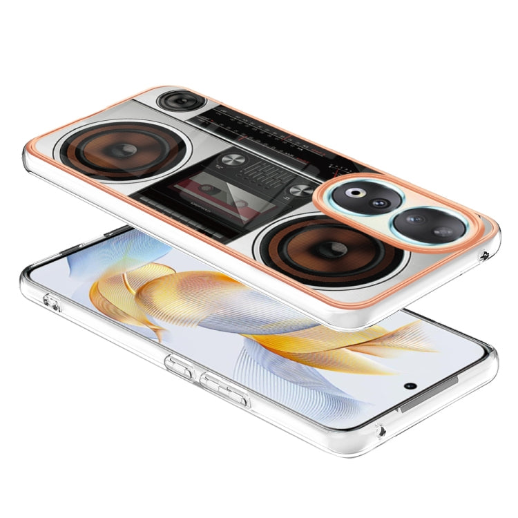 For Honor 90 5G Electroplating Marble Dual-side IMD Phone Case(Retro Radio) - Honor Cases by PMC TechLife | Online Shopping South Africa | PMC TechLife | Buy Now Pay Later Mobicred