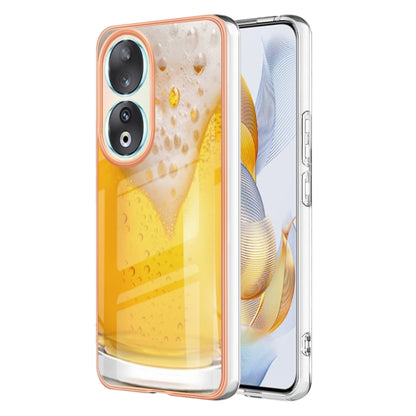 For Honor 90 5G Electroplating Marble Dual-side IMD Phone Case(Draft Beer) - Honor Cases by PMC Jewellery | Online Shopping South Africa | PMC Jewellery | Buy Now Pay Later Mobicred