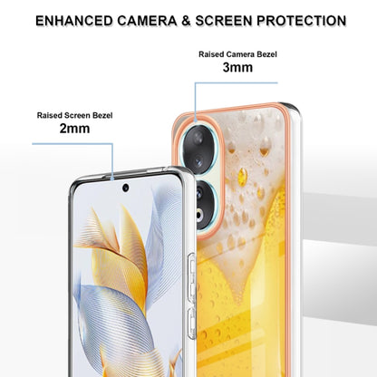 For Honor 90 5G Electroplating Marble Dual-side IMD Phone Case(Draft Beer) - Honor Cases by PMC Jewellery | Online Shopping South Africa | PMC Jewellery | Buy Now Pay Later Mobicred