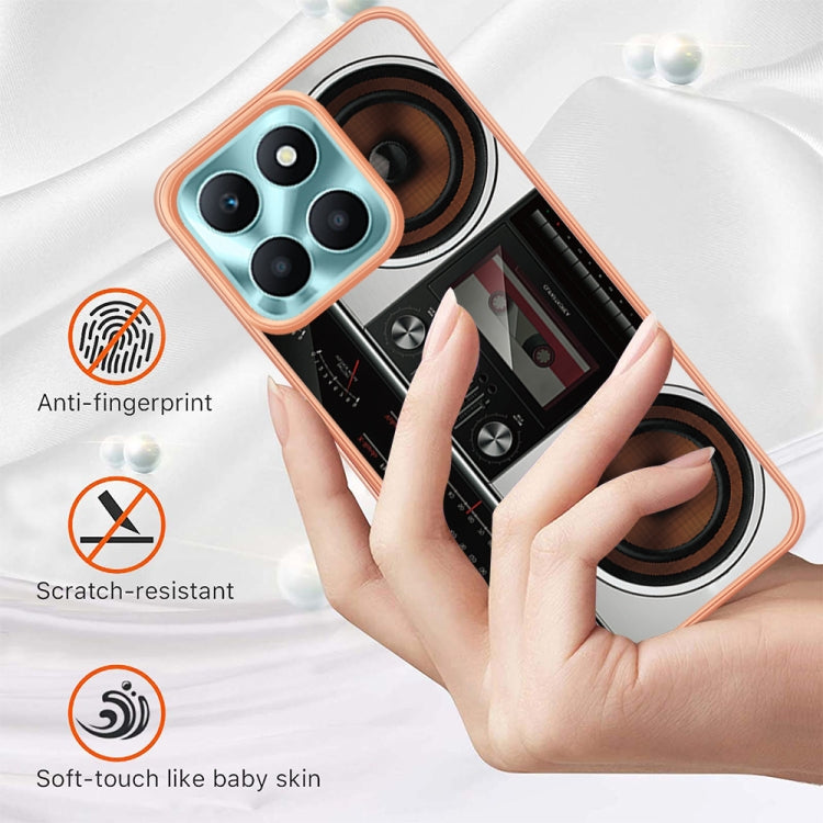 For Honor X6a Electroplating Marble Dual-side IMD Phone Case(Retro Radio) - Honor Cases by PMC TechLife | Online Shopping South Africa | PMC TechLife | Buy Now Pay Later Mobicred