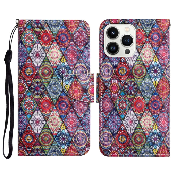 For iPhone 16 Pro 3D Colored Drawing Flip Leather Phone Case(Kaleidoscope) - iPhone 16 Pro Cases by PMC TechLife | Online Shopping South Africa | PMC TechLife | Buy Now Pay Later Mobicred