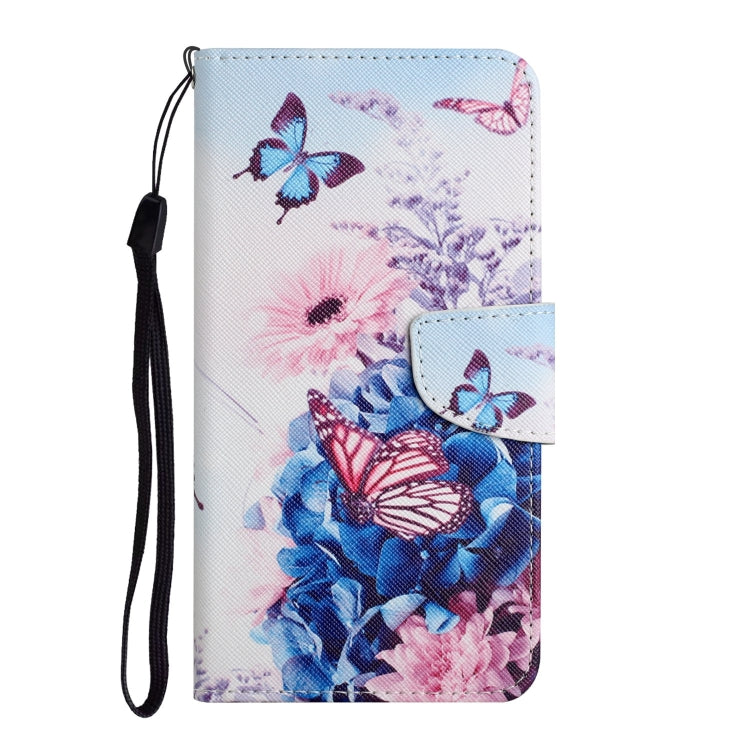 For iPhone 16 3D Colored Drawing Flip Leather Phone Case(Purple butterfly) - iPhone 16 Cases by PMC Jewellery | Online Shopping South Africa | PMC Jewellery | Buy Now Pay Later Mobicred