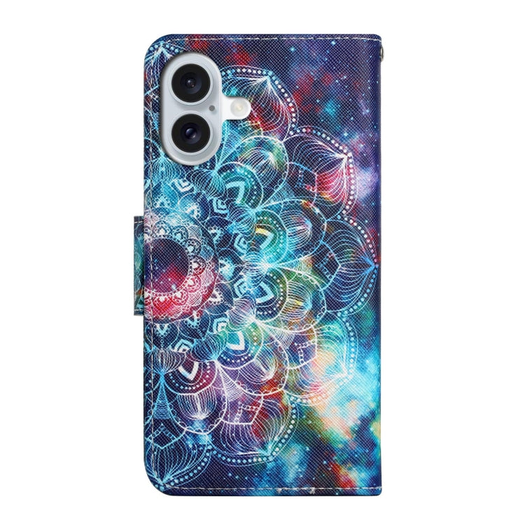 For iPhone 16 3D Colored Drawing Flip Leather Phone Case(Star Mandala) - iPhone 16 Cases by PMC TechLife | Online Shopping South Africa | PMC TechLife | Buy Now Pay Later Mobicred