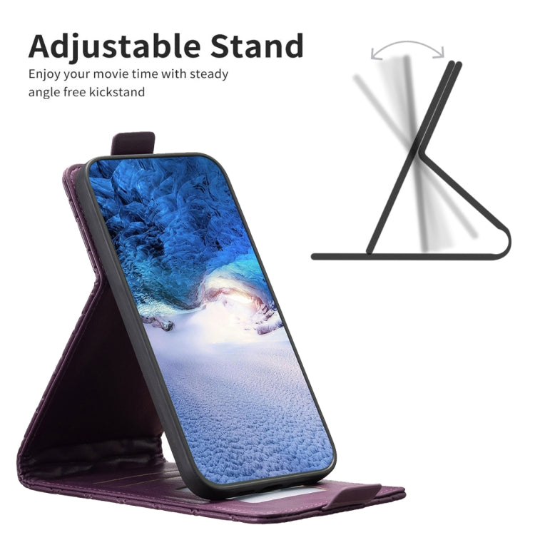 For Xiaomi Redmi 13C Diamond Lattice Vertical Flip Leather Phone Case(Dark Purple) - 13C Cases by PMC TechLife | Online Shopping South Africa | PMC TechLife | Buy Now Pay Later Mobicred