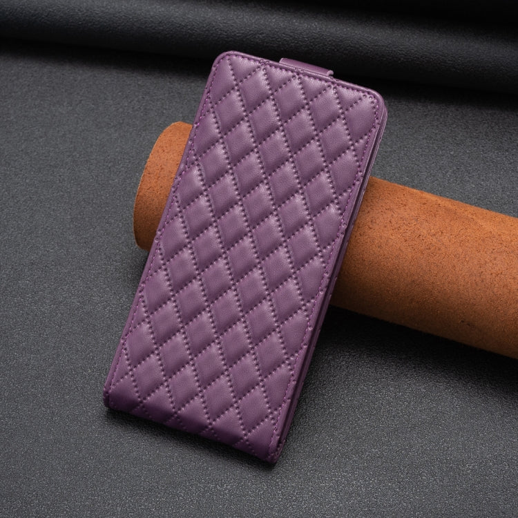 For Xiaomi Redmi Note 13 Pro 4G Global Diamond Lattice Vertical Flip Leather Phone Case(Dark Purple) - Note 13 Pro Cases by PMC TechLife | Online Shopping South Africa | PMC TechLife | Buy Now Pay Later Mobicred