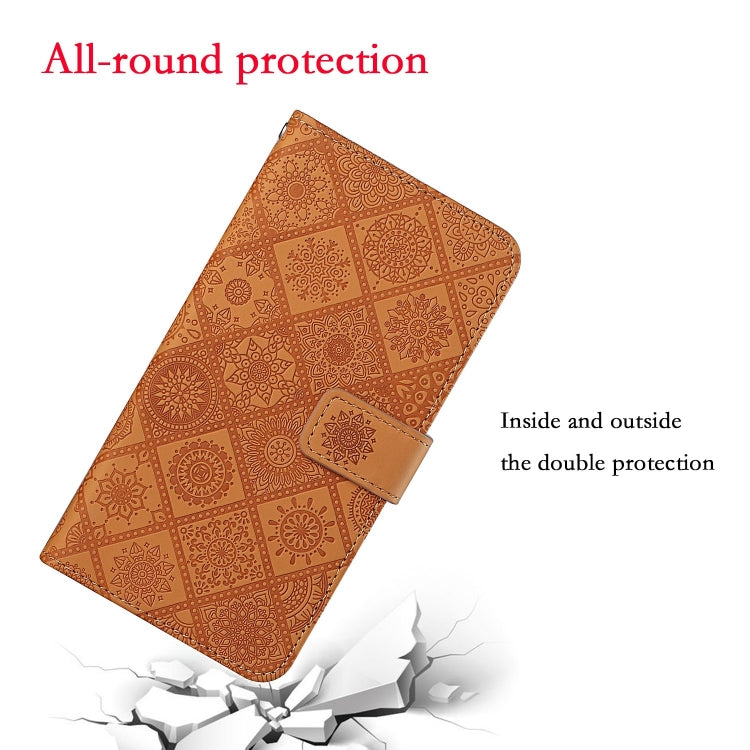 For iPhone 16 Pro Max Ethnic Style Embossed Pattern Leather Phone Case(Brown) - iPhone 16 Pro Max Cases by PMC TechLife | Online Shopping South Africa | PMC TechLife | Buy Now Pay Later Mobicred