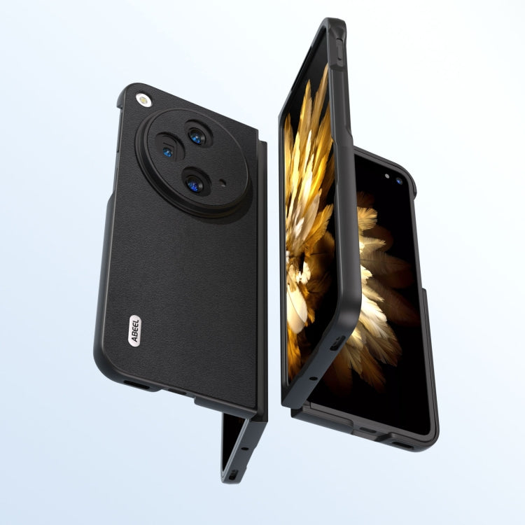 For OPPO Find N3 / OnePlus Open ABEEL Genuine Leather Xiaoya Series Phone Case(Black) - Find N3 Cases by PMC TechLife | Online Shopping South Africa | PMC TechLife | Buy Now Pay Later Mobicred