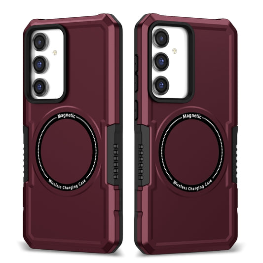 For Samsung Galaxy S23 FE MagSafe Shockproof Armor Phone Case(Wine Red) - Galaxy S23 5G Cases by PMC Jewellery | Online Shopping South Africa | PMC Jewellery