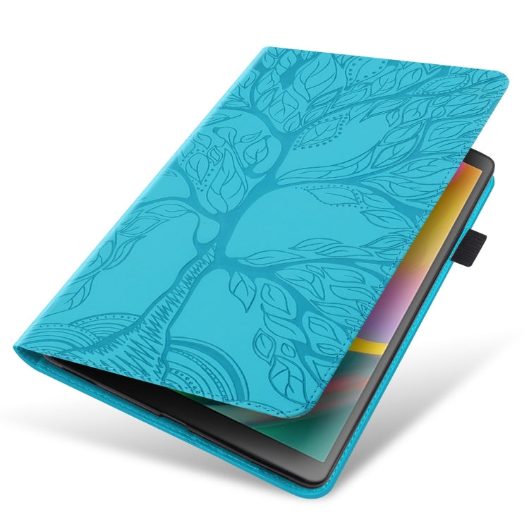 For Samsung Galaxy Tab S9 Ultra Life Tree Series Horizontal Flip Leather Tablet Case(Lake Blue) - Galaxy Tab S9 Ultra Cases by PMC Jewellery | Online Shopping South Africa | PMC Jewellery | Buy Now Pay Later Mobicred