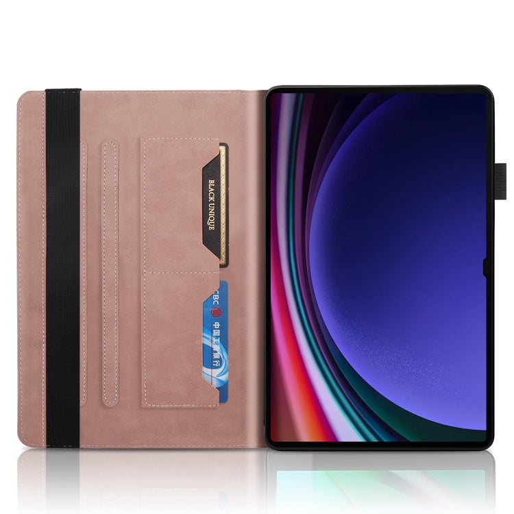 For Samsung Galaxy Tab S9 Ultra Life Tree Series Horizontal Flip Leather Tablet Case(Rose Gold) - Galaxy Tab S9 Ultra Cases by PMC Jewellery | Online Shopping South Africa | PMC Jewellery | Buy Now Pay Later Mobicred