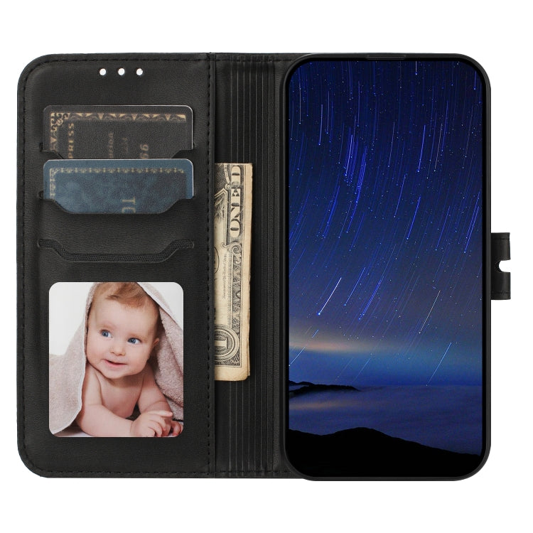 For iPhone 16e Embossed Happy Cat Pattern Flip Leather Phone Case(Black) - iPhone 16e Cases by PMC TechLife | Online Shopping South Africa | PMC TechLife | Buy Now Pay Later Mobicred