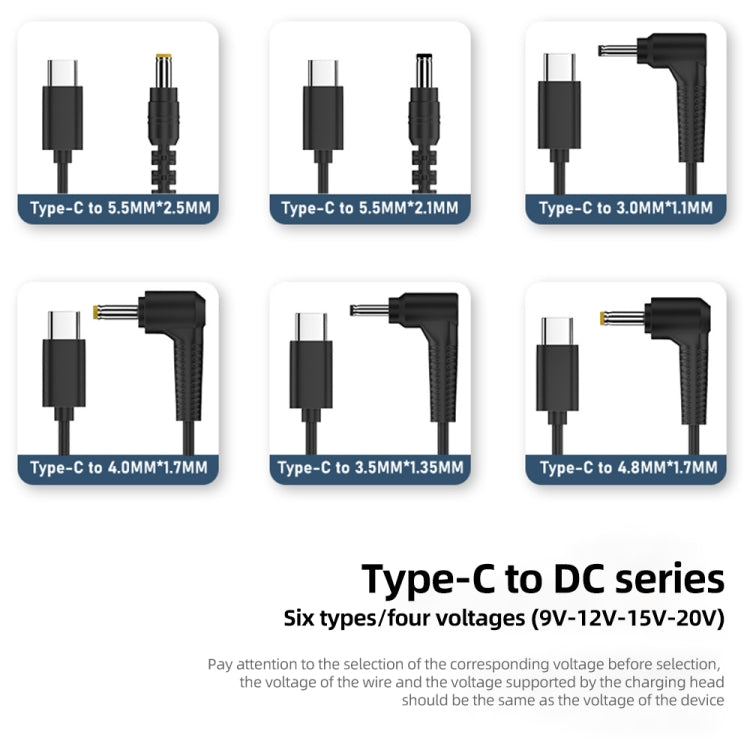 20V 4.0 x 1.7mm DC Power to Type-C Adapter Cable - Cable & Adapters by PMC TechLife | Online Shopping South Africa | PMC TechLife | Buy Now Pay Later Mobicred