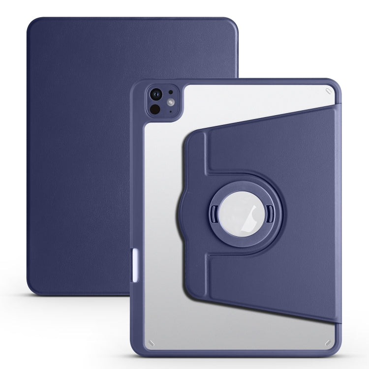 For iPad Pro 11 2024 Acrylic 360 Rotation Detachable Leather Tablet Case(Dark Blue) - iPad Pro 11 2024 Cases by PMC TechLife | Online Shopping South Africa | PMC TechLife | Buy Now Pay Later Mobicred