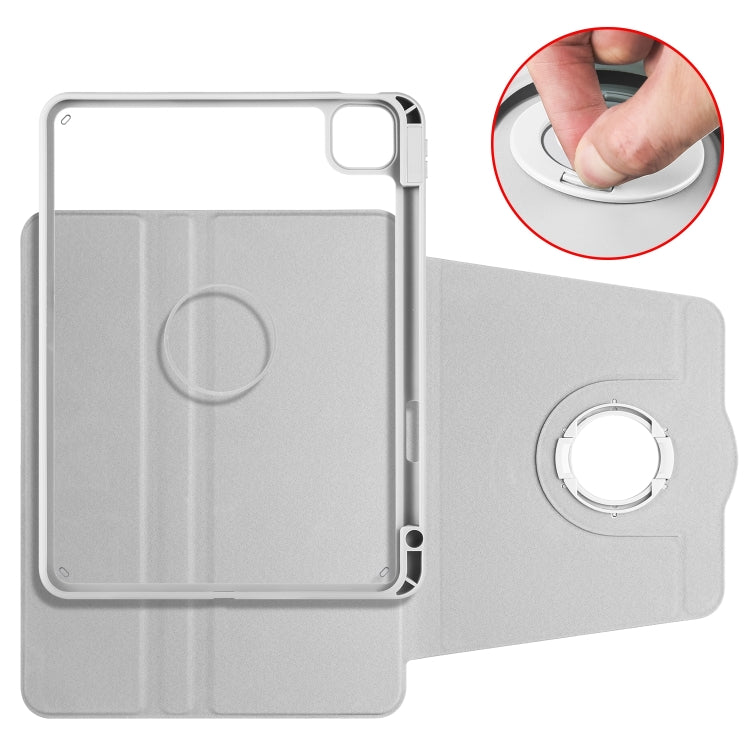 For iPad Pro 11 2024 Acrylic 360 Rotation Detachable Leather Tablet Case(Grey) - iPad Pro 11 2024 Cases by PMC TechLife | Online Shopping South Africa | PMC TechLife | Buy Now Pay Later Mobicred