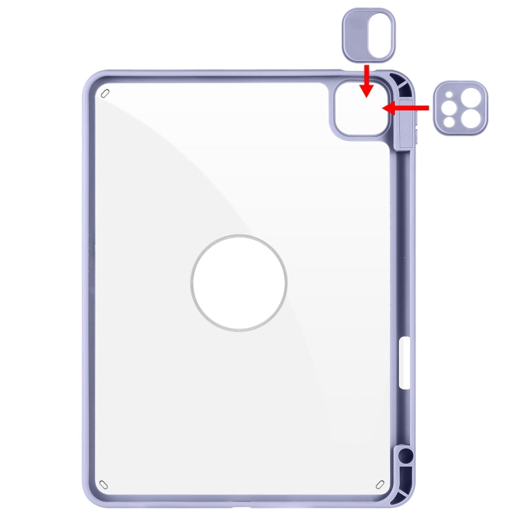 For iPad Pro 11 2024 Acrylic 360 Rotation Detachable Leather Tablet Case(Lavender Purple) - iPad Pro 11 2024 Cases by PMC TechLife | Online Shopping South Africa | PMC TechLife | Buy Now Pay Later Mobicred