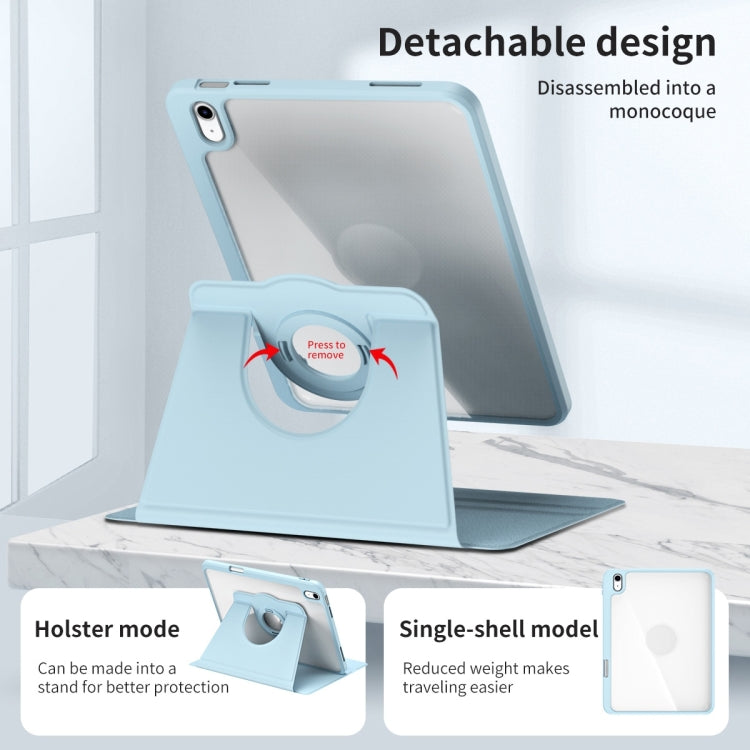 For iPad Air 13 2024 Acrylic 360 Rotation Detachable Leather Tablet Case(Ice Blue) - iPad Air 13 2024 Cases by PMC TechLife | Online Shopping South Africa | PMC TechLife | Buy Now Pay Later Mobicred