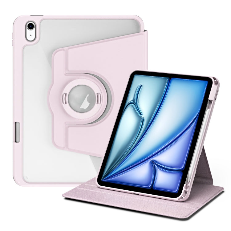 For iPad Air 13 2024 Acrylic 360 Rotation Detachable Leather Tablet Case(Sand Pink) - iPad Air 13 2024 Cases by PMC TechLife | Online Shopping South Africa | PMC TechLife | Buy Now Pay Later Mobicred