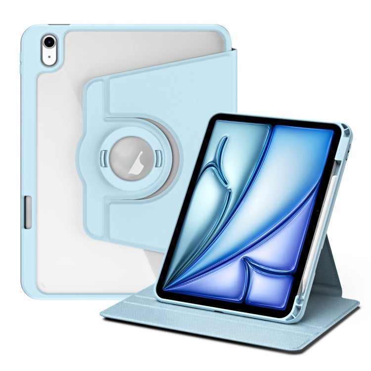 For iPad Air 11 2024 Acrylic 360 Rotation Detachable Leather Tablet Case(Ice Blue) - iPad Air 11 2024 Cases by PMC Jewellery | Online Shopping South Africa | PMC Jewellery | Buy Now Pay Later Mobicred