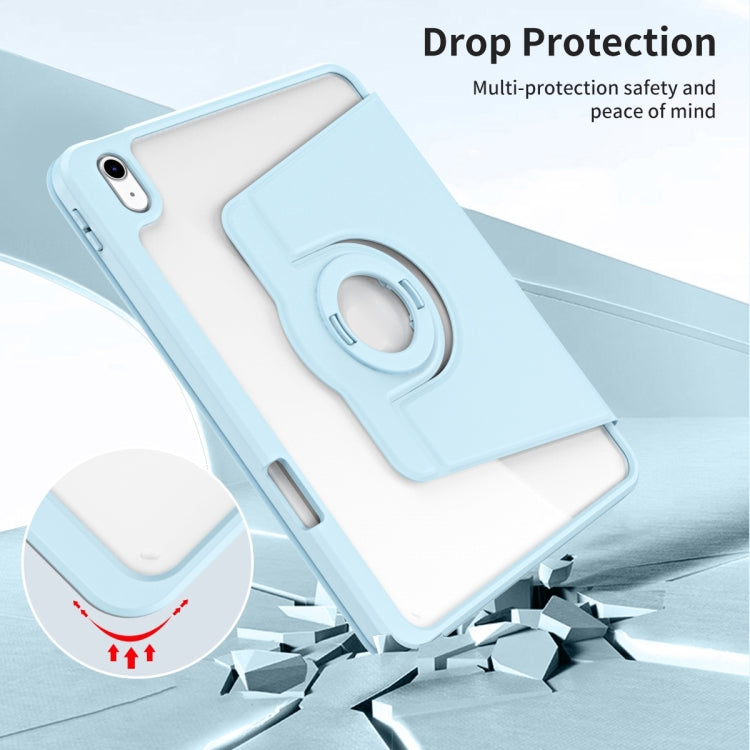 For iPad Air 11 2025 / 2024 Acrylic 360 Rotation Detachable Leather Tablet Case(Ice Blue) - free shipping - PMC TechLife - Order now!