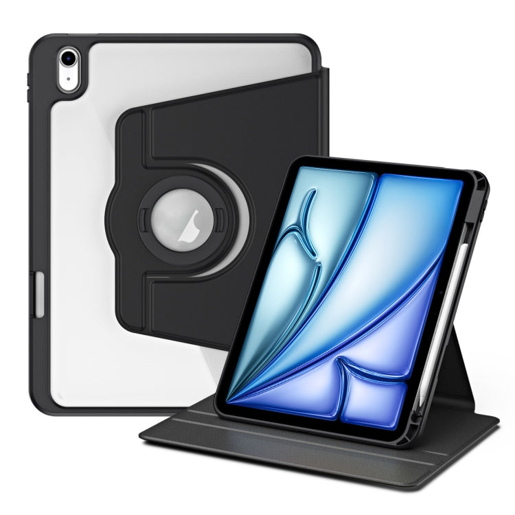 For iPad Air 11 2025 / 2024 Acrylic 360 Rotation Detachable Leather Tablet Case(Black) - iPad Air 11 2025 / 2024 Cases by PMC TechLife | Online Shopping South Africa | PMC TechLife | Buy Now Pay Later Mobicred