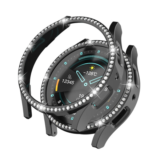 For Samsung Galaxy Watch 6 44mm Diamond Hollow PC Watch Protective Case(Black) - Watch Cases by PMC Jewellery | Online Shopping South Africa | PMC Jewellery