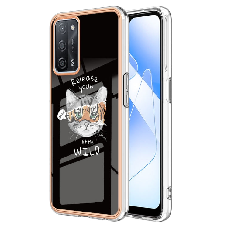 For OPPO A55 5G / A53s 5G / A54 4G Electroplating Marble Dual-side IMD Phone Case(Natural Growth) - OPPO Cases by PMC Jewellery | Online Shopping South Africa | PMC Jewellery | Buy Now Pay Later Mobicred