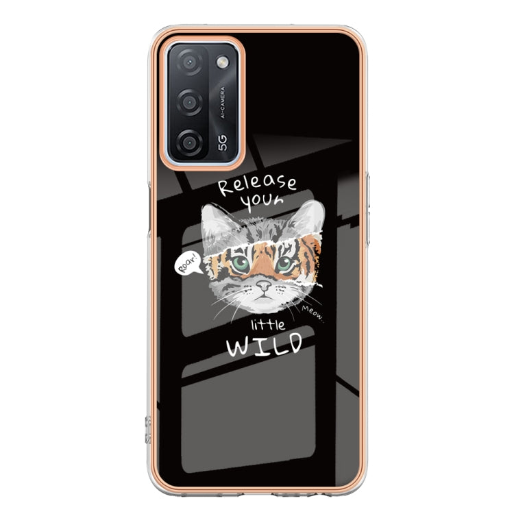 For OPPO A55 5G / A53s 5G / A54 4G Electroplating Marble Dual-side IMD Phone Case(Natural Growth) - OPPO Cases by PMC Jewellery | Online Shopping South Africa | PMC Jewellery | Buy Now Pay Later Mobicred