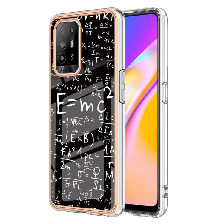 For OPPO A94 5G / A95 5G Electroplating Marble Dual-side IMD Phone Case(Equation) - OPPO Cases by PMC Jewellery | Online Shopping South Africa | PMC Jewellery | Buy Now Pay Later Mobicred