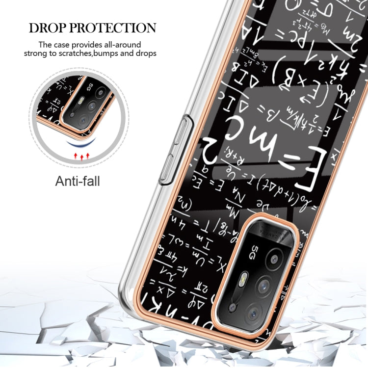 For OPPO A94 5G / A95 5G Electroplating Marble Dual-side IMD Phone Case(Equation) - OPPO Cases by PMC TechLife | Online Shopping South Africa | PMC TechLife | Buy Now Pay Later Mobicred